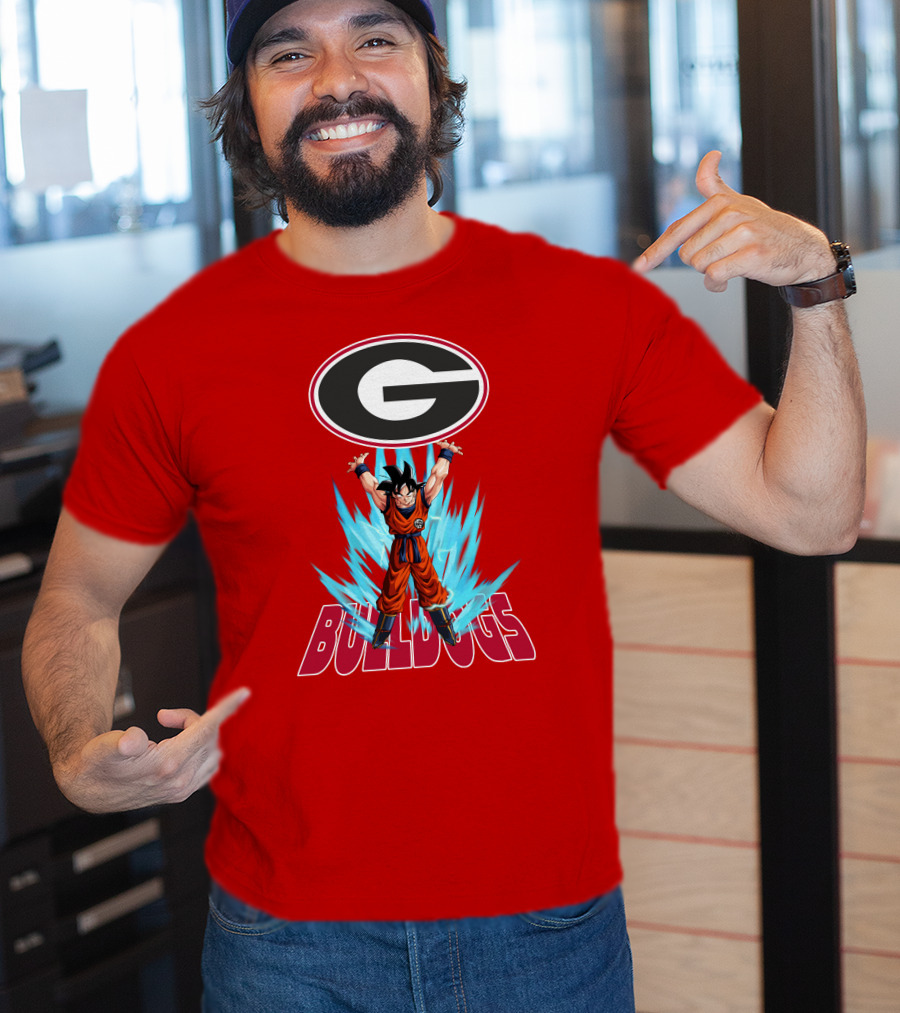 Goku Super Saiyan Georgia Bulldogs Logo Fusion T-Shirt