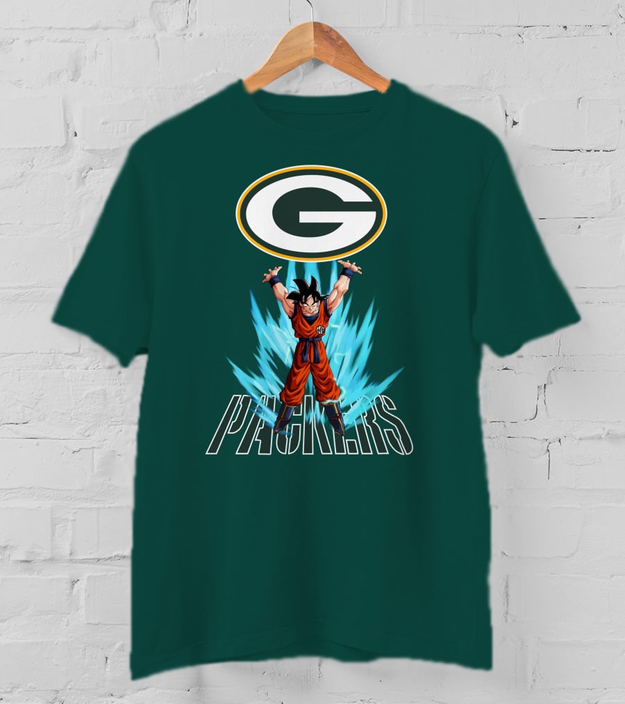 Green Bay Packers Goku Super Saiyan Power Up T-Shirt