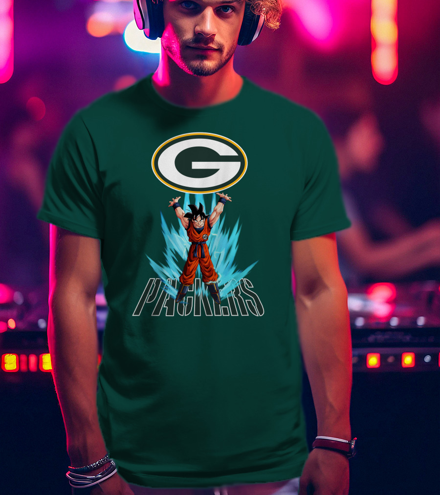 Green Bay Packers Goku Super Saiyan Power Up T-Shirt