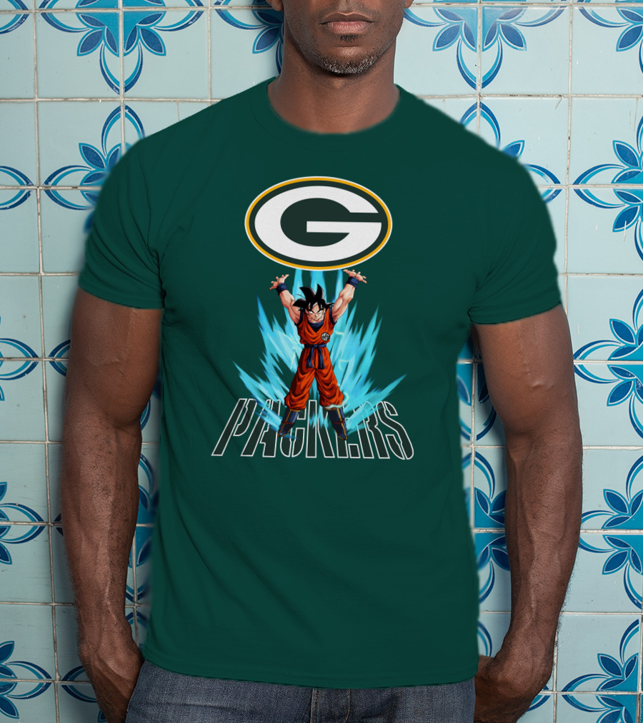 Green Bay Packers Goku Super Saiyan Power Up T-Shirt