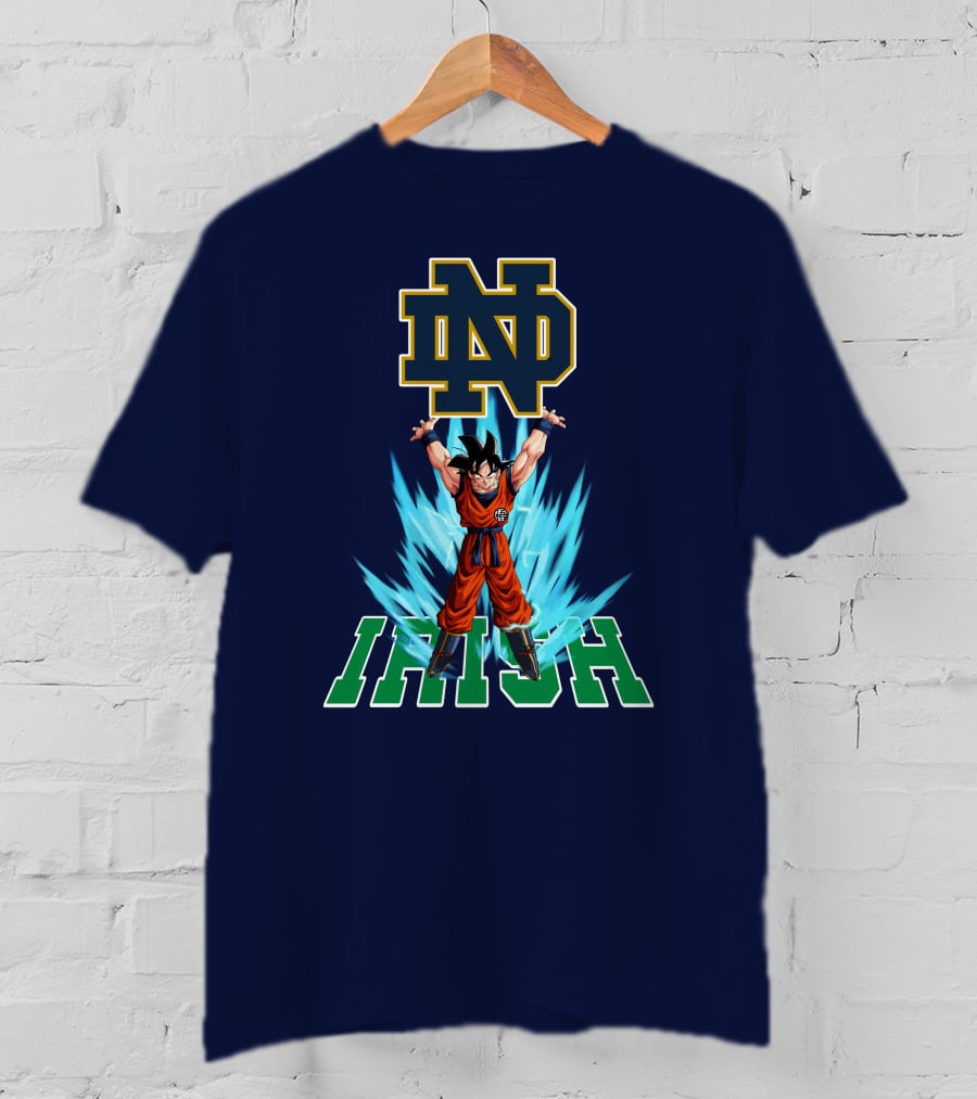 Notre Dame Fighting Irish Dbz Super Saiyan Goku Spirit Bomb T-Shirt