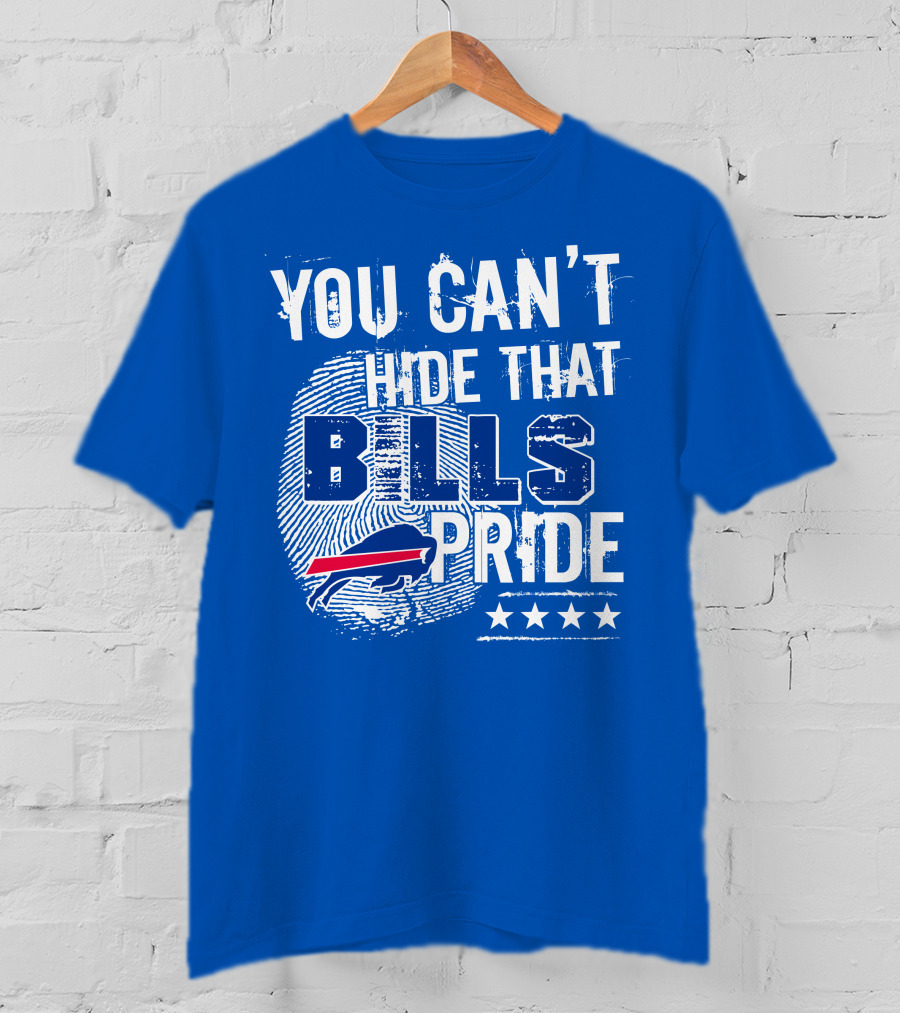 You Can't Hide That Bills Pride Buffalo Bills Logo Fingerprint Stars T-Shirt
