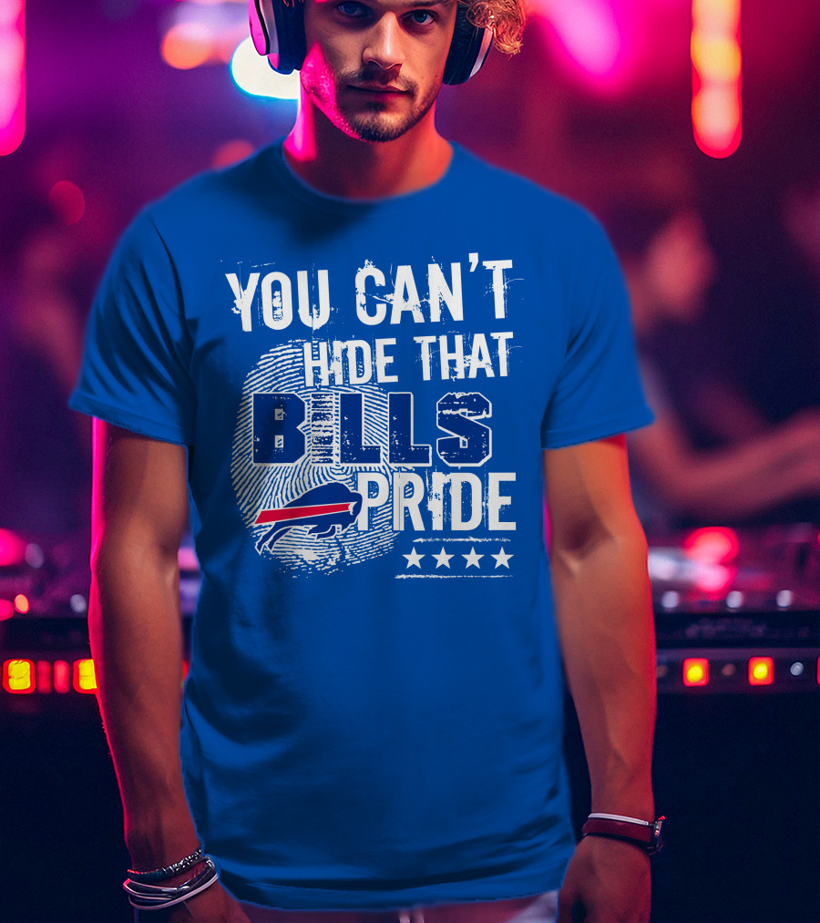 You Can't Hide That Bills Pride Buffalo Bills Logo Fingerprint Stars T-Shirt