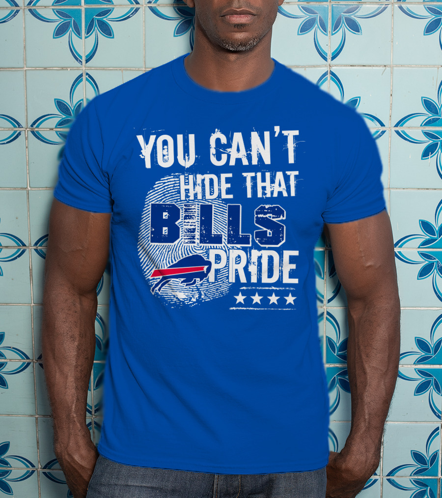 You Can't Hide That Bills Pride Buffalo Bills Logo Fingerprint Stars T-Shirt