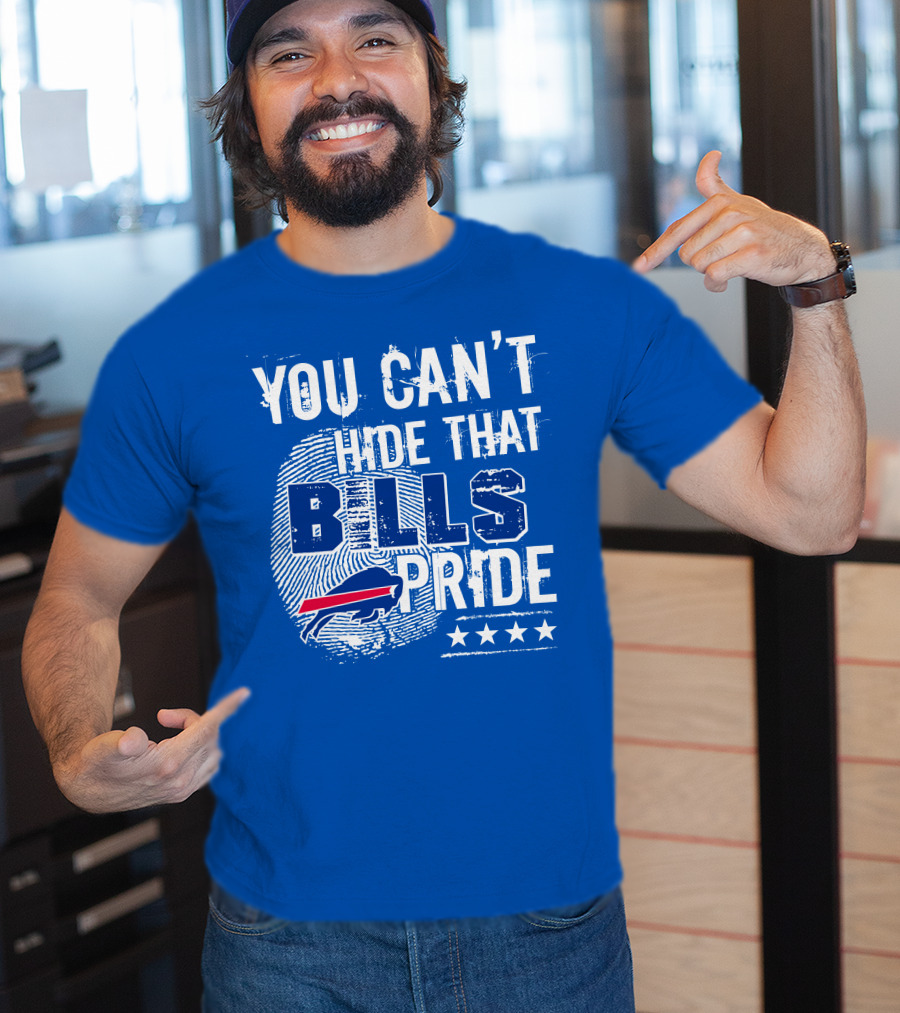 You Can't Hide That Bills Pride Buffalo Bills Logo Fingerprint Stars T-Shirt