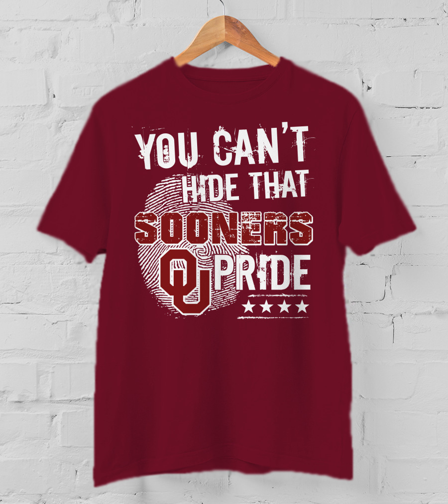 You Can't Hide That Oklahoma Ou Sooners Pride With Fingerprint And Stars T-Shirt