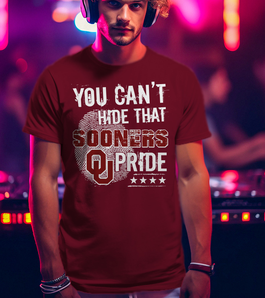 You Can't Hide That Oklahoma Ou Sooners Pride With Fingerprint And Stars T-Shirt