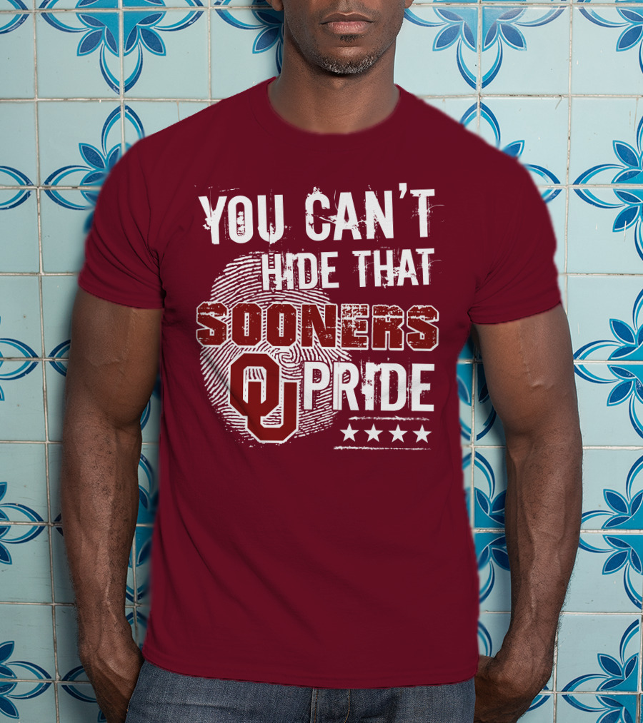You Can't Hide That Oklahoma Ou Sooners Pride With Fingerprint And Stars T-Shirt