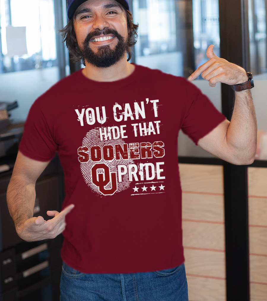 You Can't Hide That Oklahoma Ou Sooners Pride With Fingerprint And Stars T-Shirt