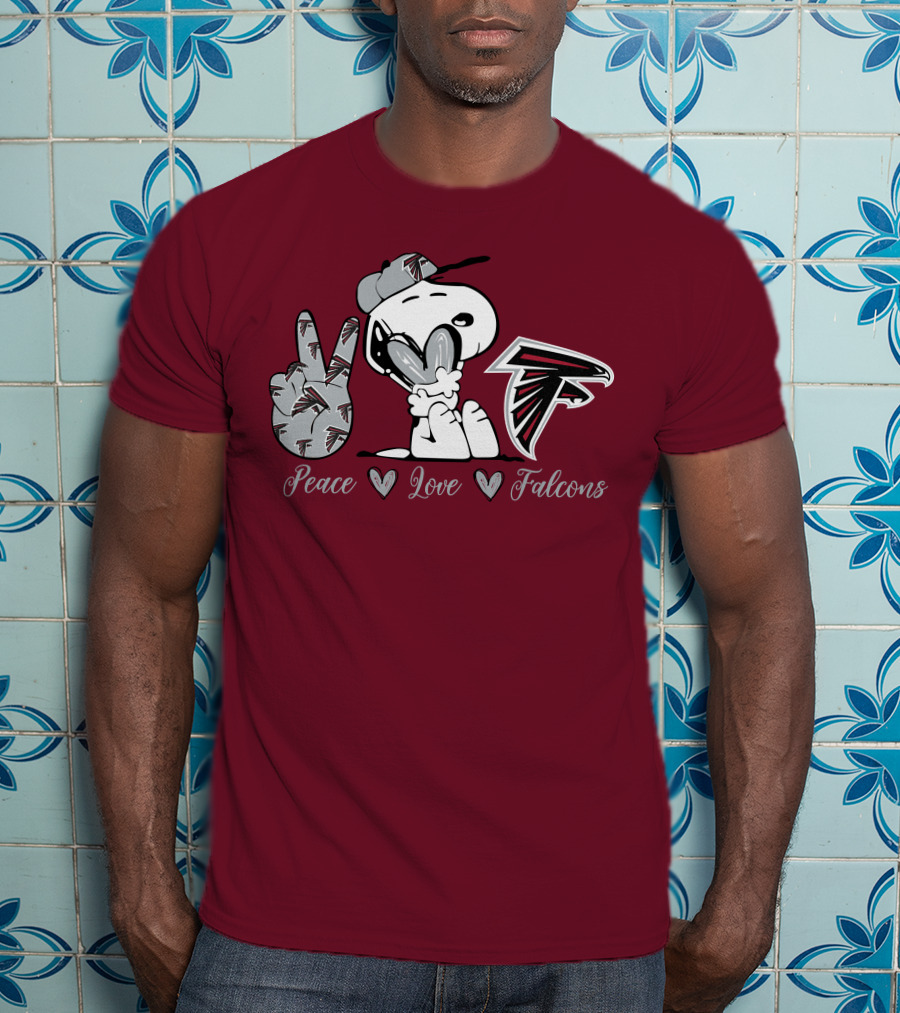 Snoopy Peace Love Falcons Atlanta Football T-Shirt