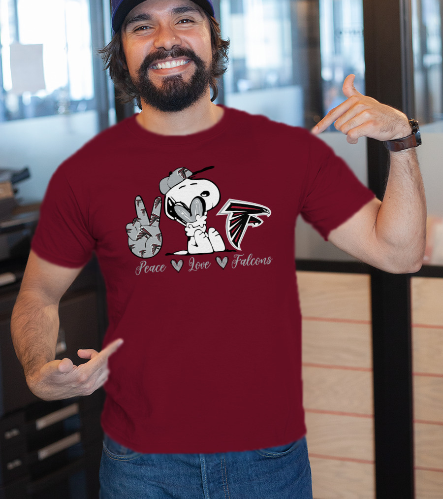 Snoopy Peace Love Falcons Atlanta Football T-Shirt