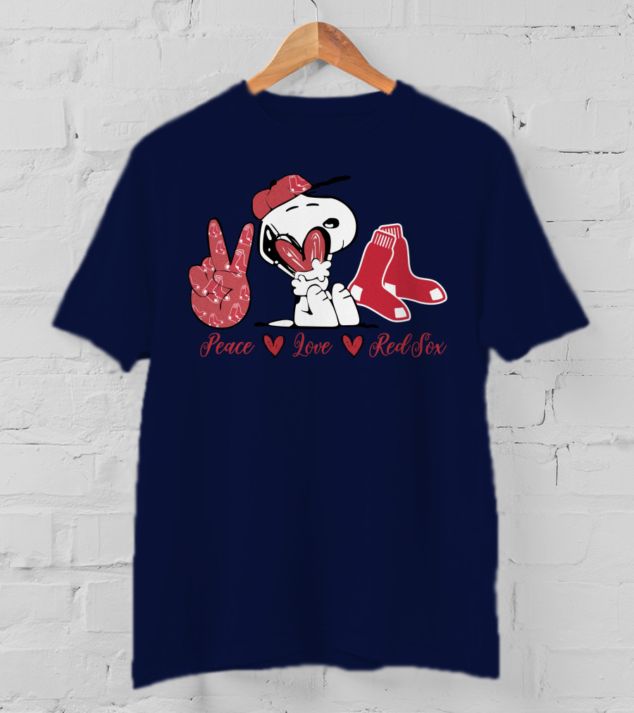 Peace Love Snoopy Red Sox T-Shirt