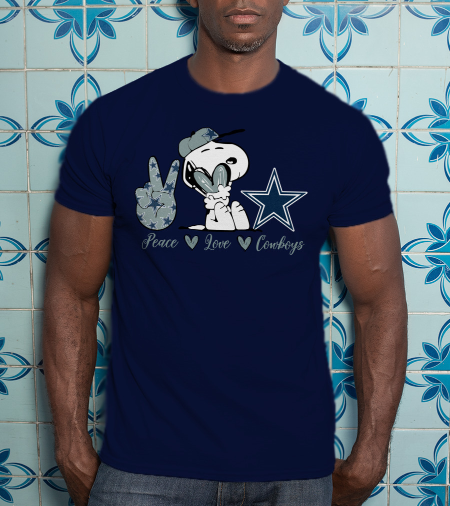 Peace Love Cowboys Snoopy Dallas Cowboys T-Shirt