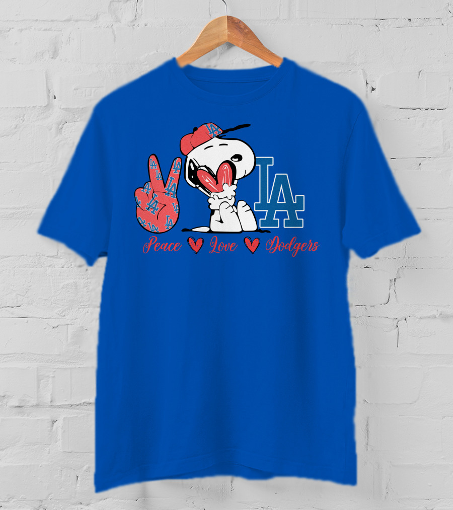 Peace Love Los Angeles Dodgers Snoopy La T-Shirt