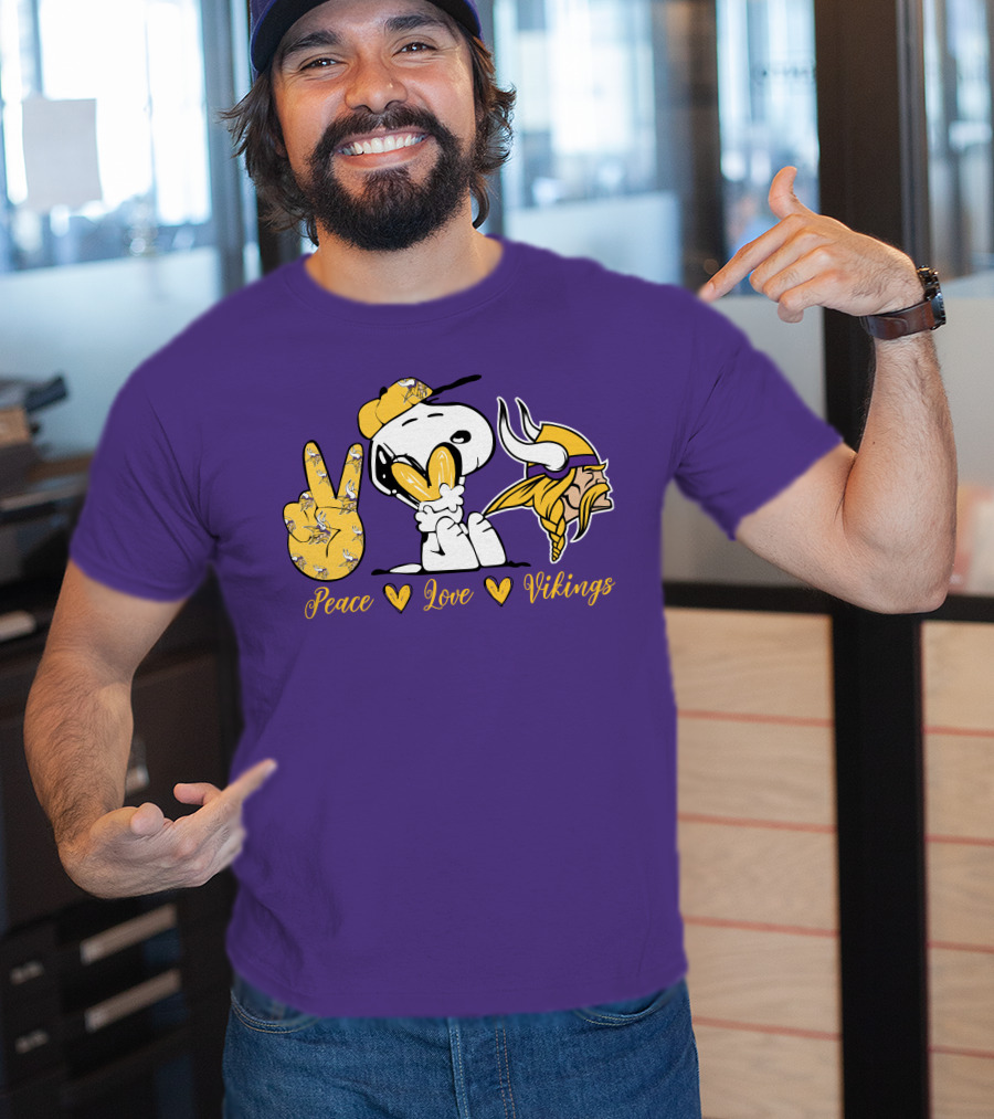 Peace Love Vikings Snoopy Minnesota T-Shirt