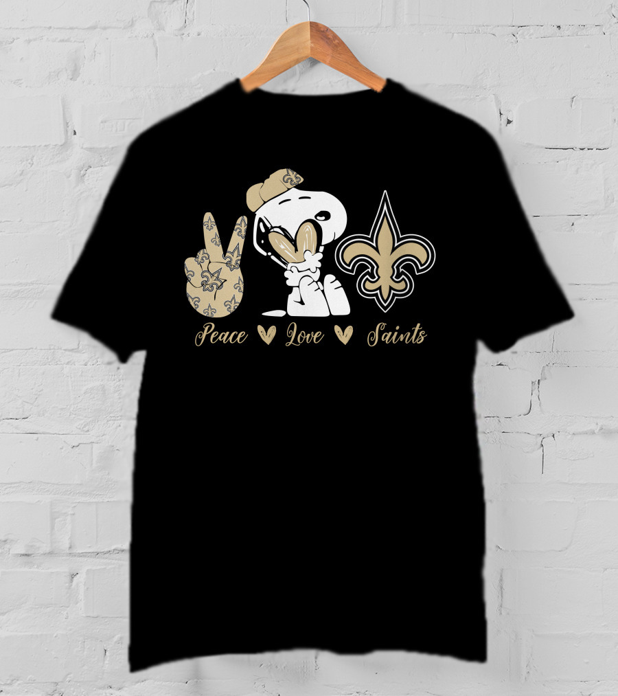 Peace Love Saints Snoopy New Orleans T-Shirt