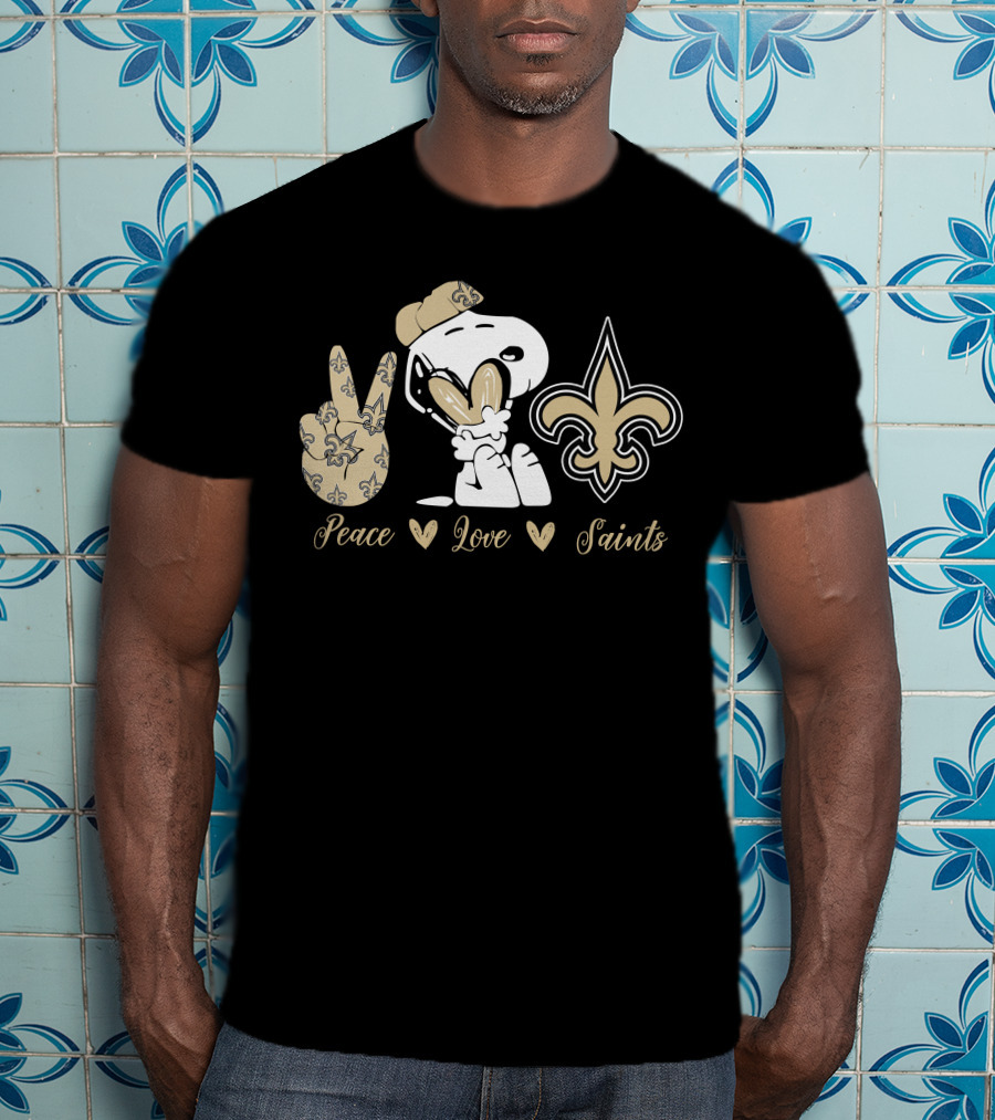Peace Love Saints Snoopy New Orleans T-Shirt