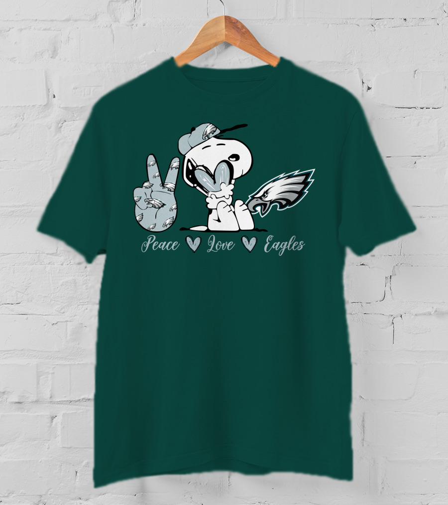 Peace Love Snoopy Philadelphia Eagles T-Shirt