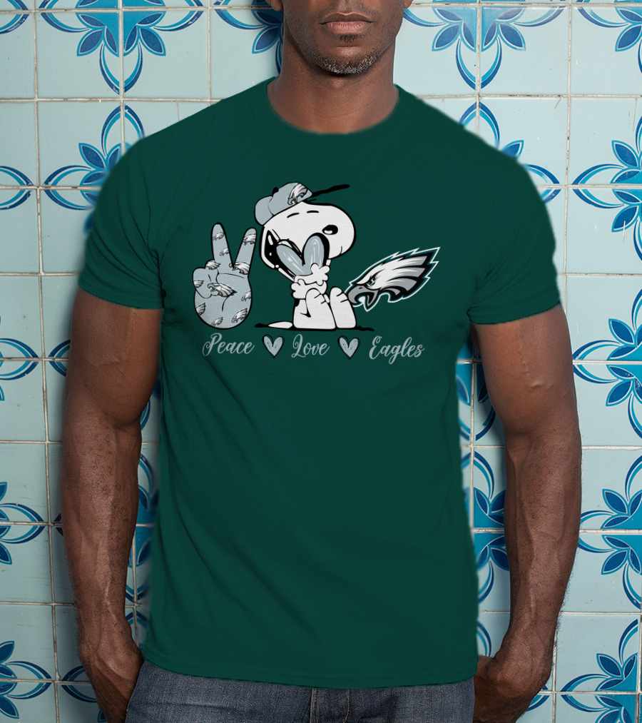 Peace Love Snoopy Philadelphia Eagles T-Shirt