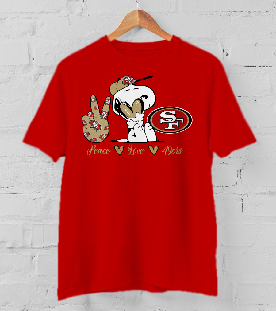 Snoopy Peace Love 49ers Sf T-Shirt