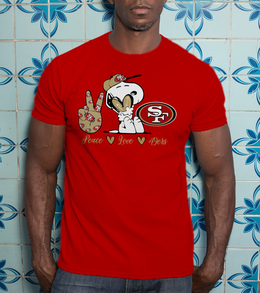Snoopy Peace Love 49ers Sf T-Shirt