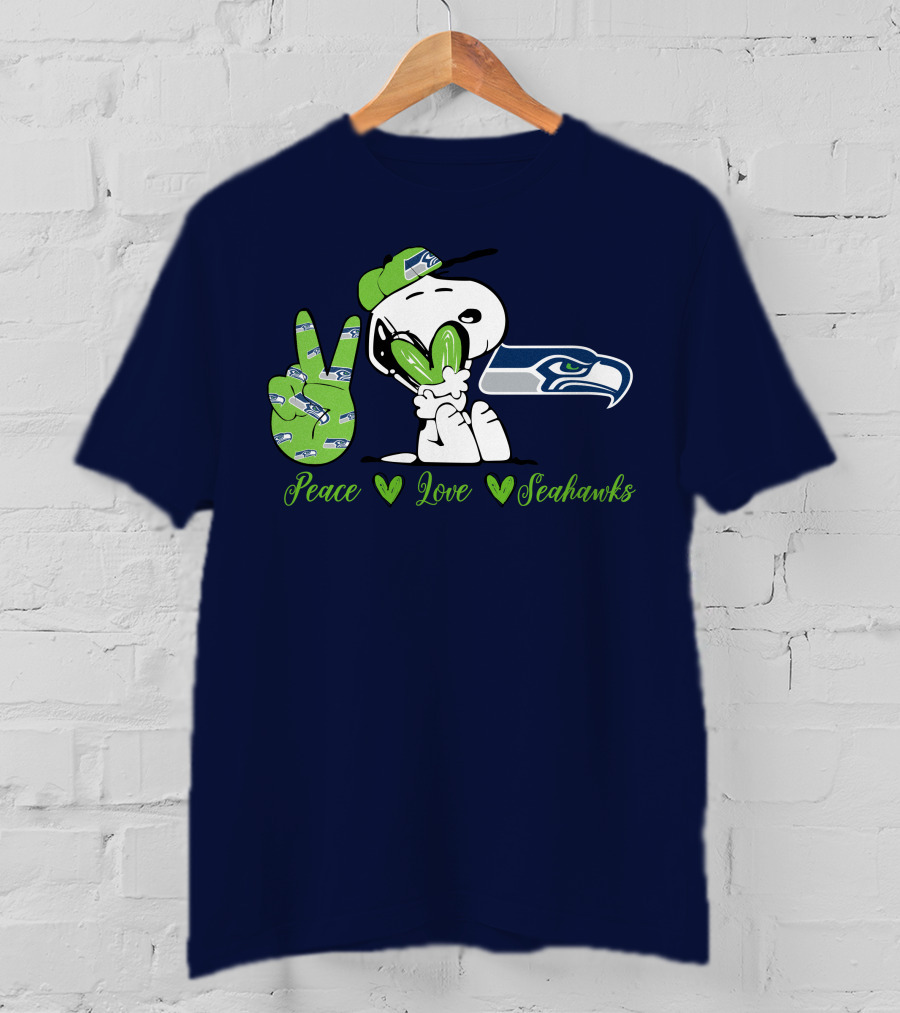 Snoopy Peace Love Seahawks T-Shirt