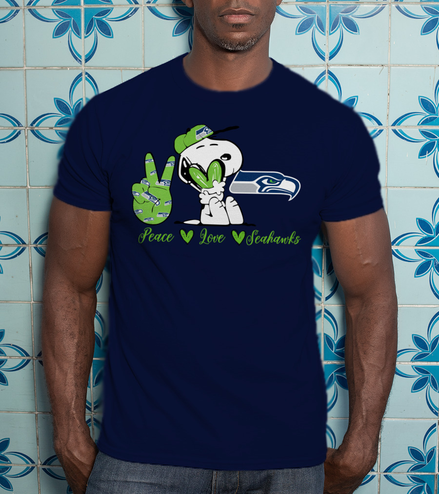 Snoopy Peace Love Seahawks T-Shirt