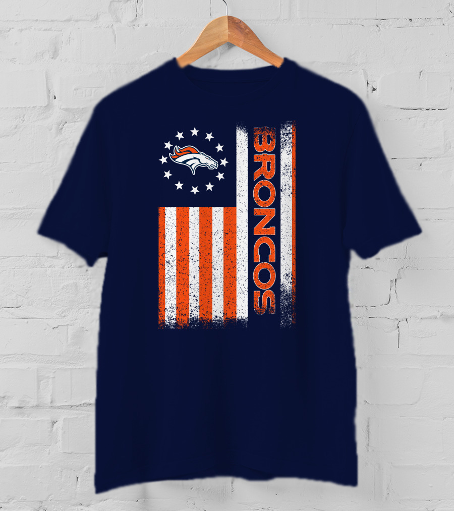 Denver Broncos Stars Stripes American Flag T-Shirt