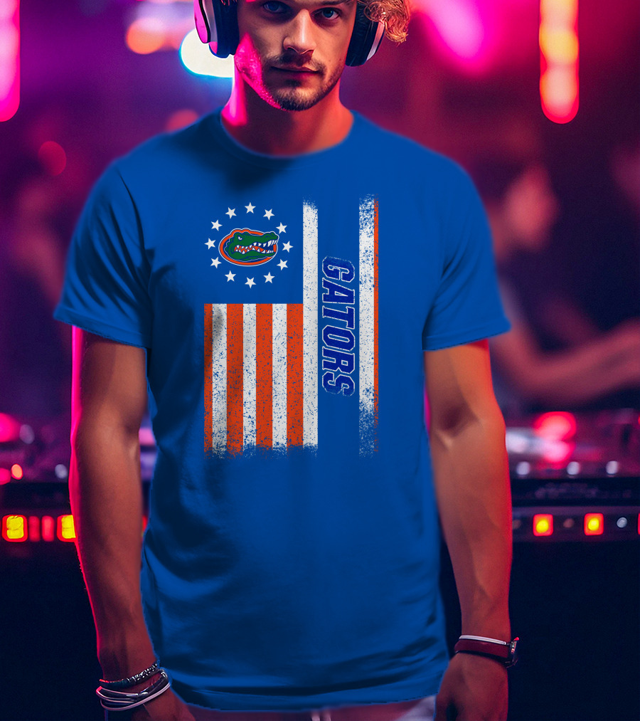 Florida Gators American Flag Stars And Stripes Gators T-Shirt