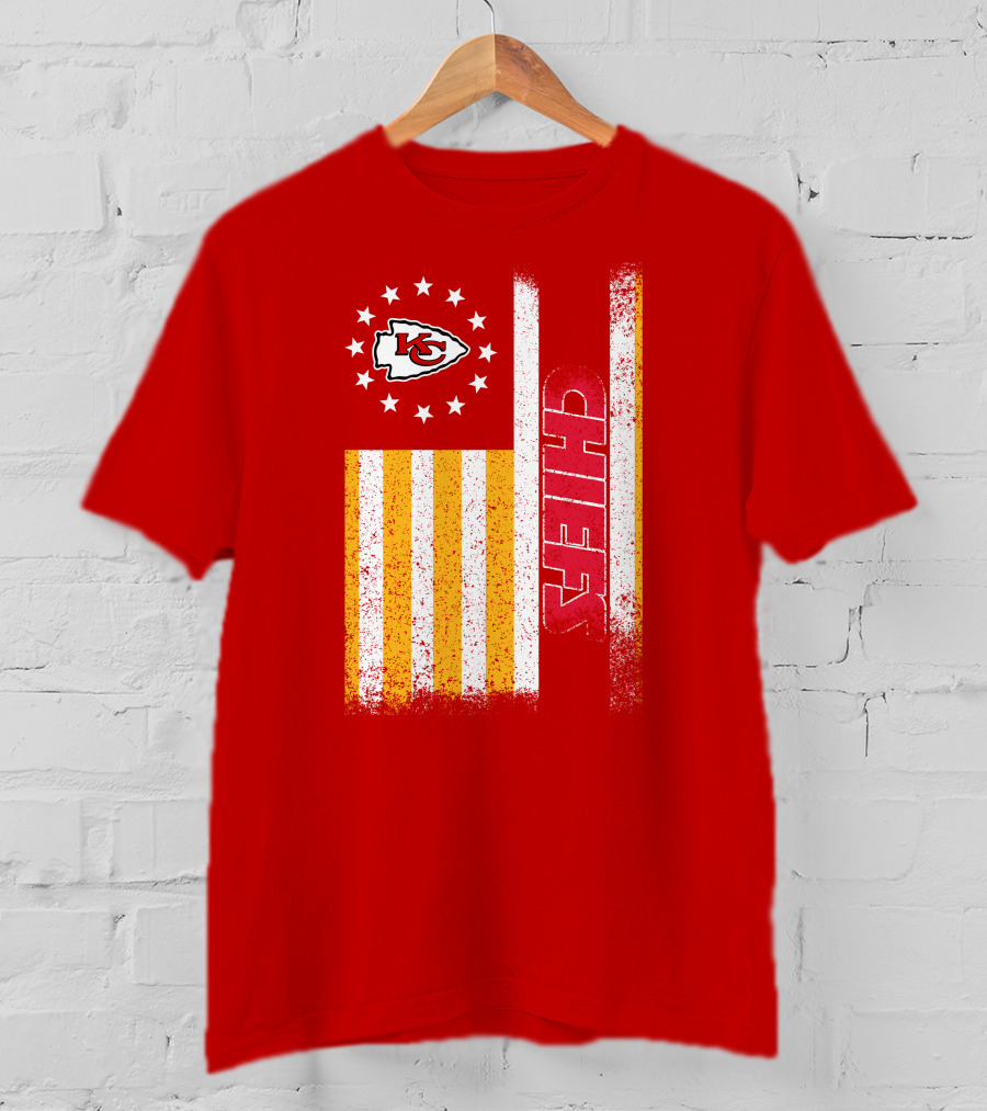 Kansas City Chiefs American Flag Stripes Stars T-Shirt