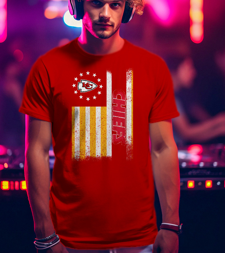 Kansas City Chiefs American Flag Stripes Stars T-Shirt