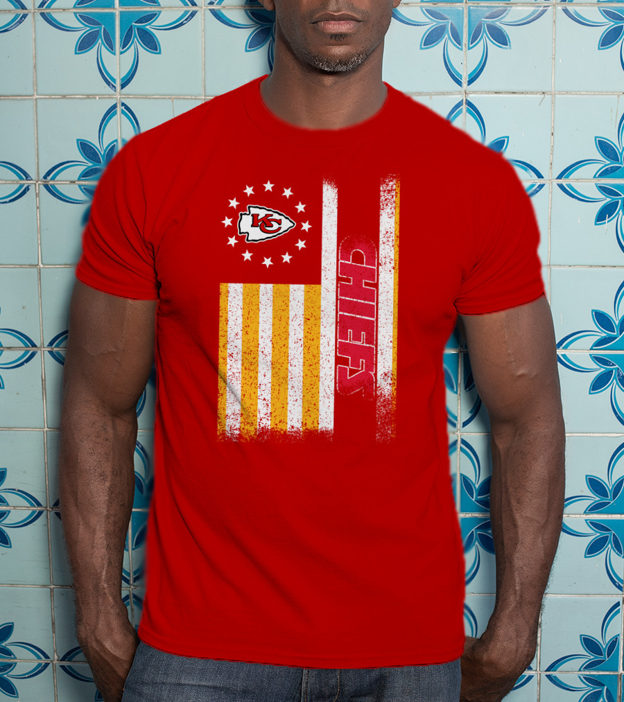 Kansas City Chiefs American Flag Stripes Stars T-Shirt