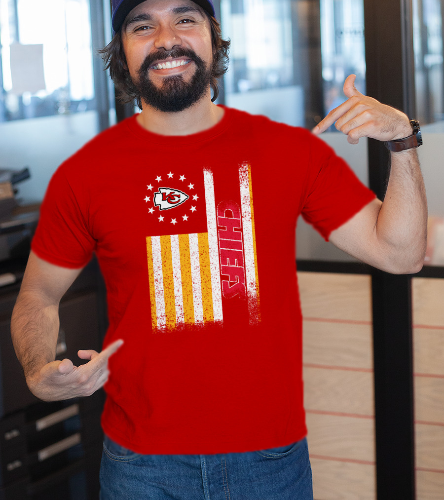 Kansas City Chiefs American Flag Stripes Stars T-Shirt