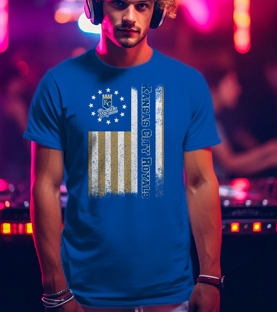 Kansas City Royals American Flag Distressed T-Shirt
