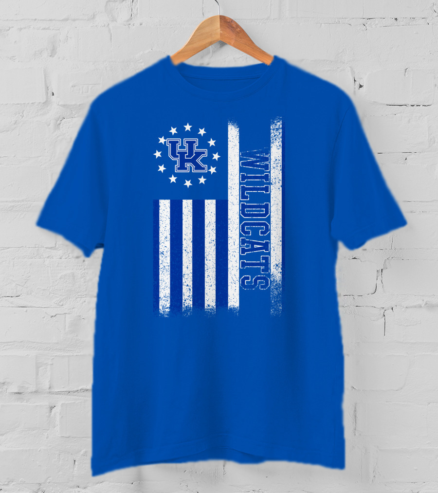 Kentucky Wildcats American Flag Uk Logo Wildcat Pride T-Shirt