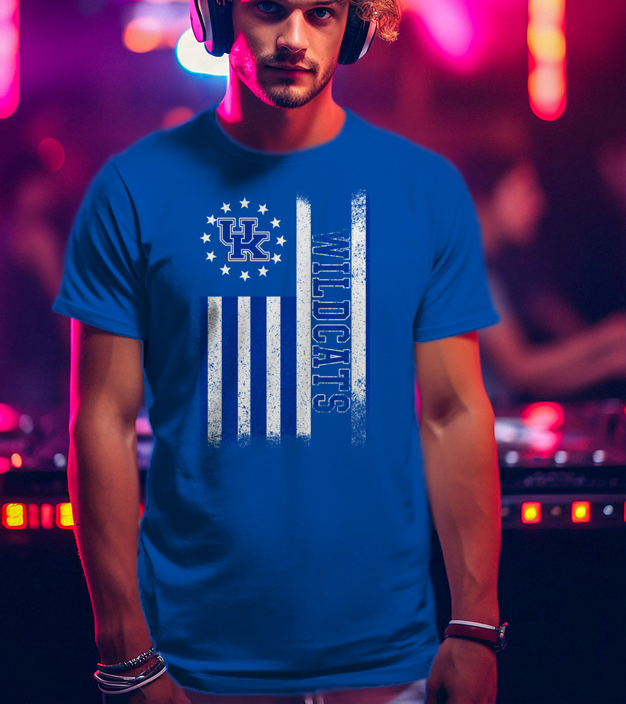 Kentucky Wildcats American Flag Uk Logo Wildcat Pride T-Shirt