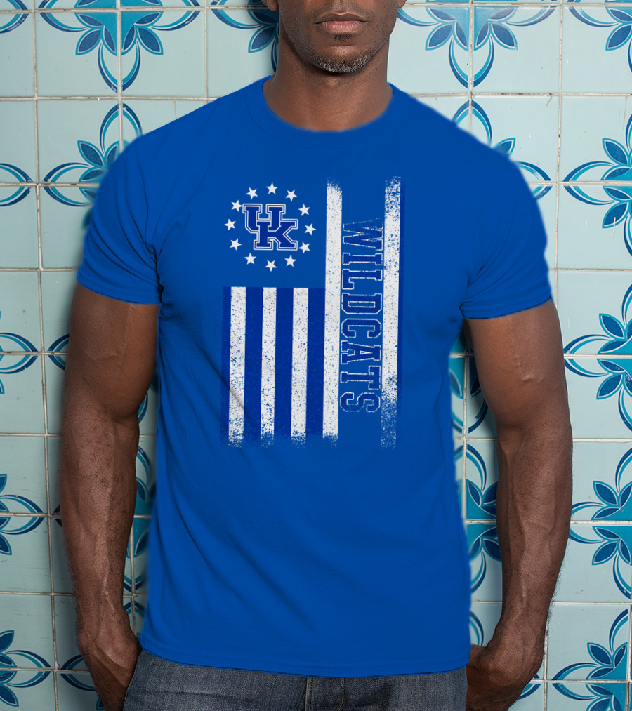 Kentucky Wildcats American Flag Uk Logo Wildcat Pride T-Shirt