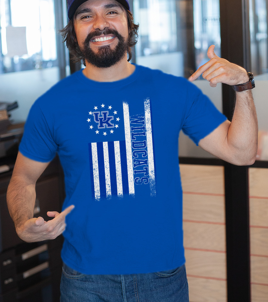 Kentucky Wildcats American Flag Uk Logo Wildcat Pride T-Shirt