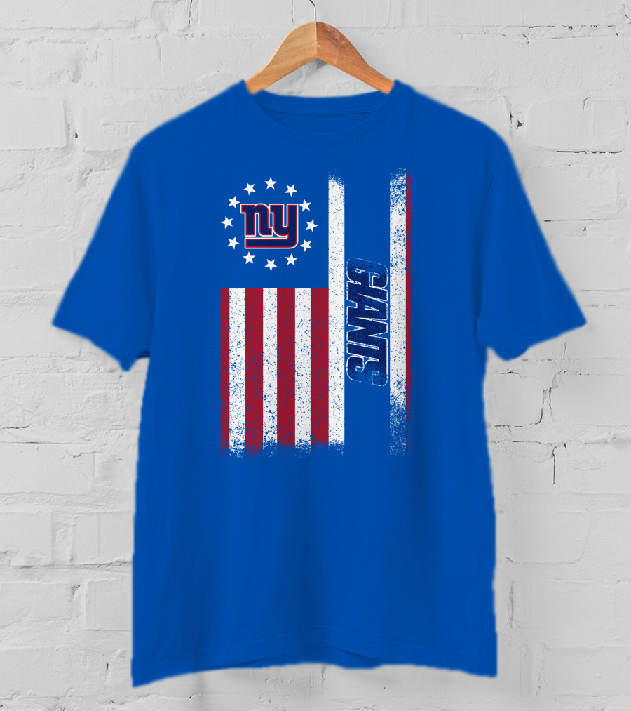 New York Giants Stars And Stripes American Flag T-Shirt