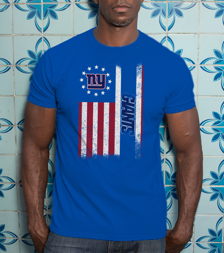 New York Giants Stars And Stripes American Flag T-Shirt