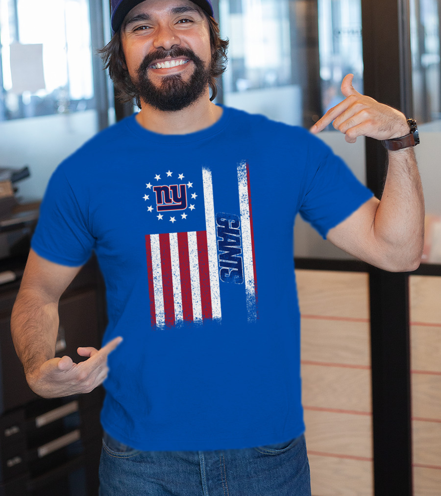 New York Giants Stars And Stripes American Flag T-Shirt