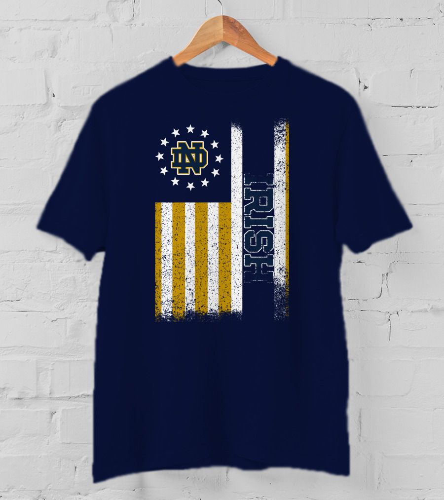 Notre Dame Fighting Irish American Flag Nd T-Shirt