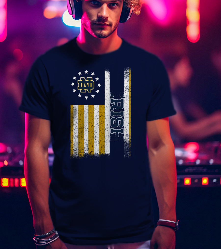 Notre Dame Fighting Irish American Flag Nd T-Shirt