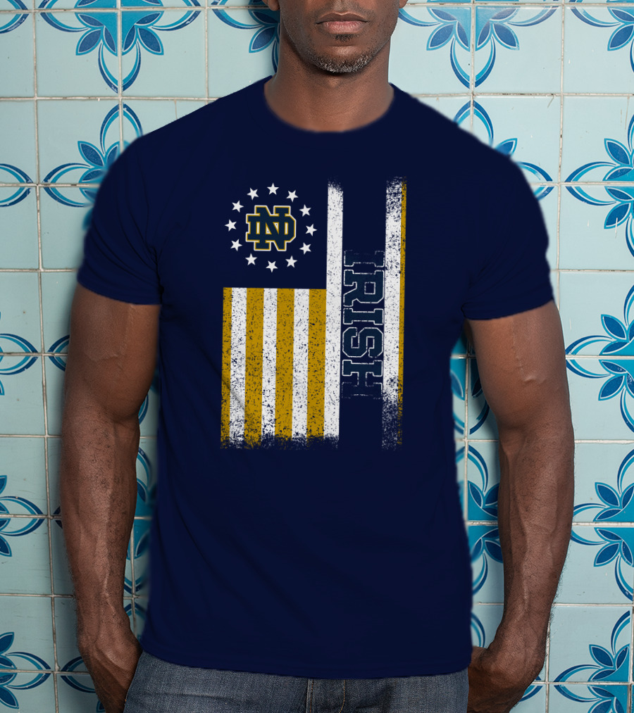 Notre Dame Fighting Irish American Flag Nd T-Shirt