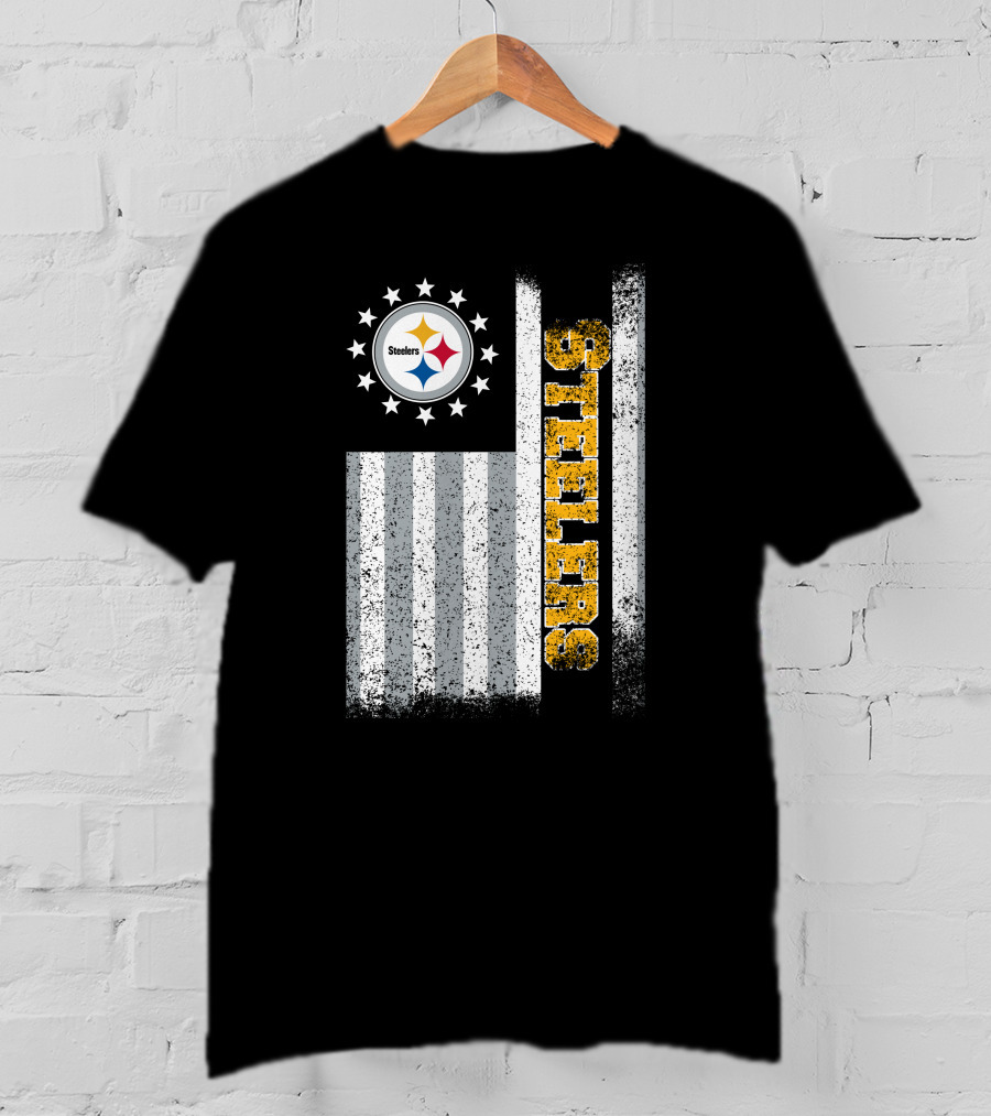 Pittsburgh Steelers American Flag Stars And Stripes T-Shirt