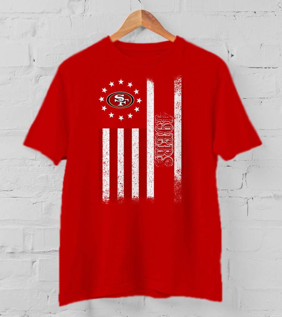 San Francisco 49ers American Flag Sf Logo Stars Stripes T-Shirt