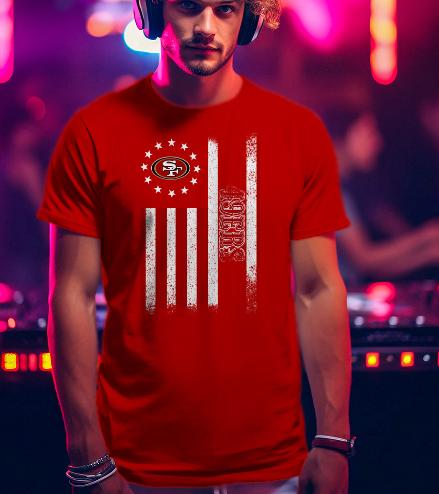 San Francisco 49ers American Flag Sf Logo Stars Stripes T-Shirt