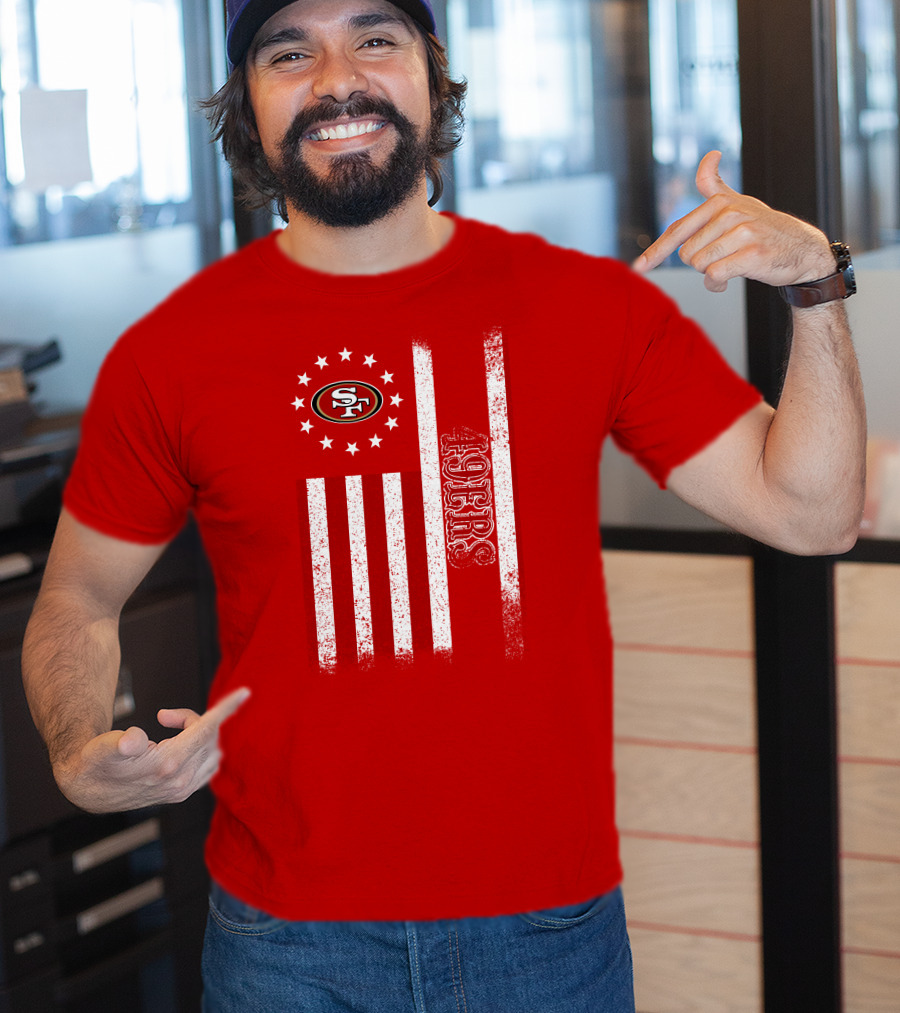 San Francisco 49ers American Flag Sf Logo Stars Stripes T-Shirt