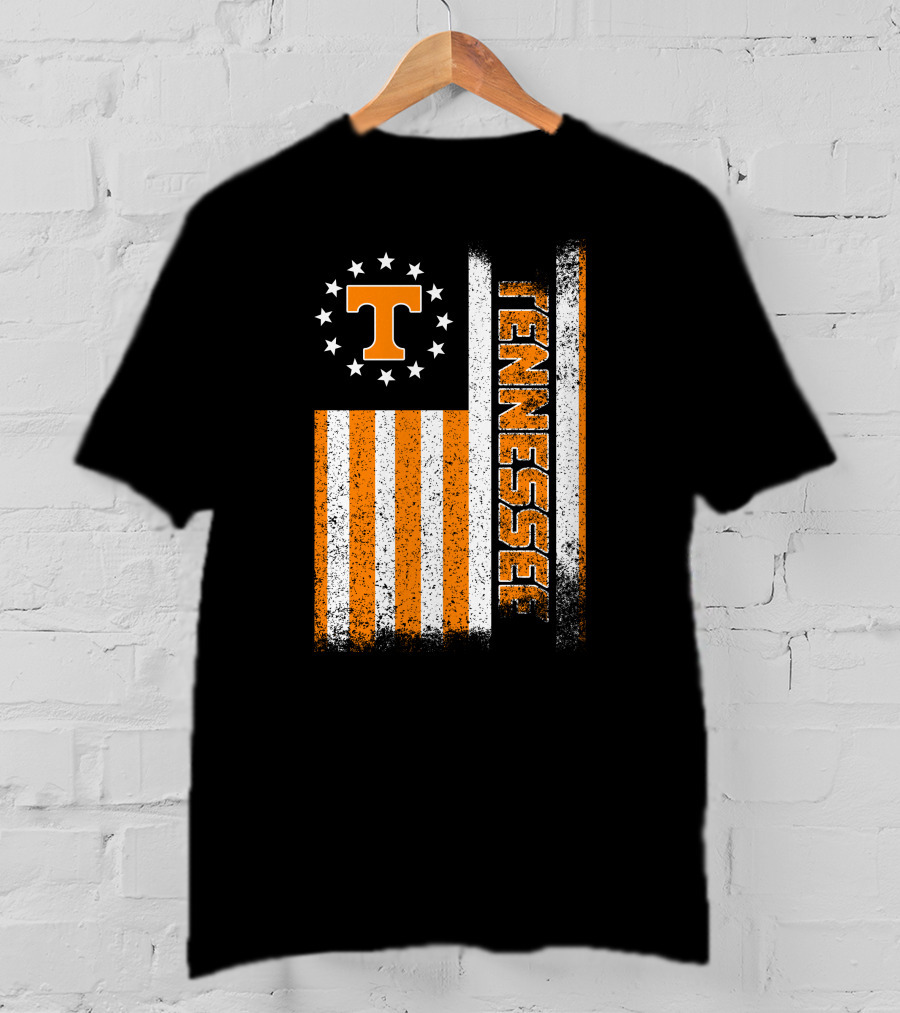 Tennessee Volunteers American Flag Stars And Stripes Vintage Look T-Shirt