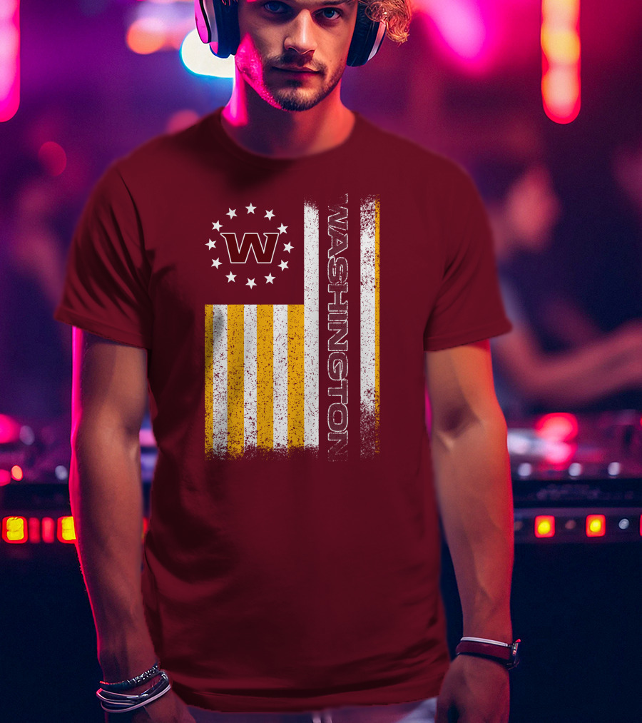 Washington W Stars Stripes American Flag T-Shirt